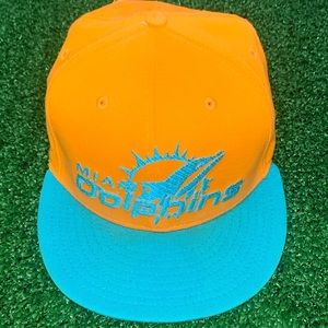 Miami Dolphins Orange Teal NFL Logo Snapback